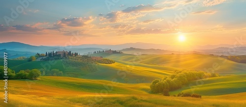Golden Hills of Tuscany at Sunset