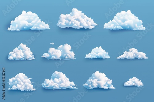A picture of a bunch of clouds floating in the sky, providing shade and beauty to the surrounding landscape