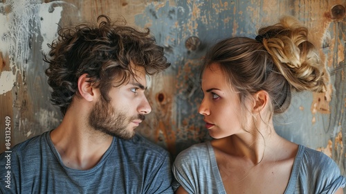man and woman angry at each other, divorce concept, fight and misunderstanding ai generated
