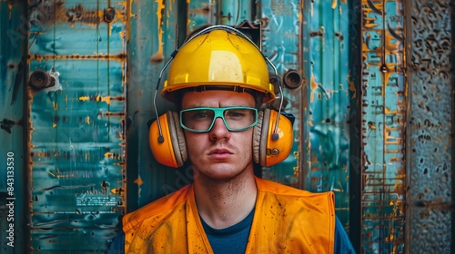 Wear a hard hat to protect your head, earplugs or muffs to shield your ears, and safety glasses to keep your eyes safe on the job.