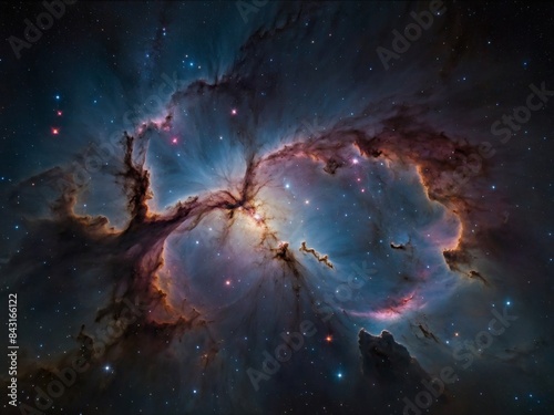 Cosmic nebula and star-filled sky depicted in an equirectangular format.