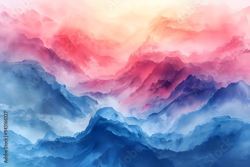 Abstract Mountain Landscape in Soft Colors