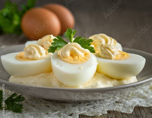 Jajka gotowane z majonezem
