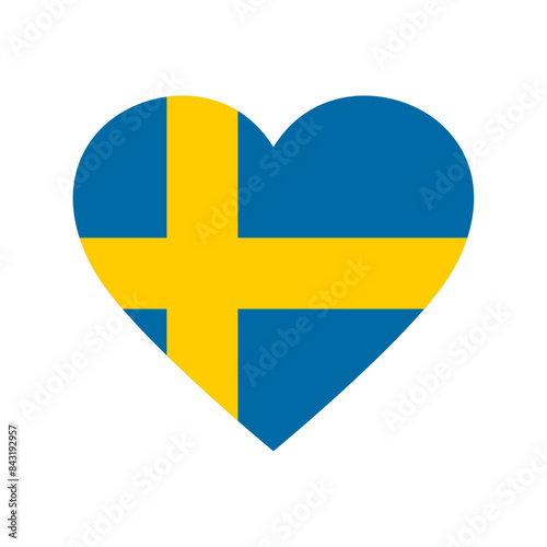 Sweden flag in heart shape