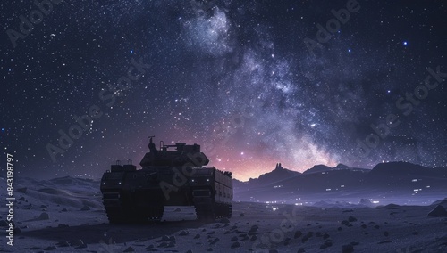 As constellations twinkle in the distance, the EV armored tank patrols the cosmic frontier, its presence a reminder of mankind's determination to safeguard its interests, even among the stars.