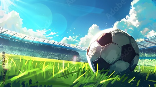 Exciting Soccer Fun Illustrated: A Colorful Stadium Scene