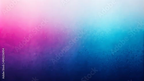 Vibrant, grainy, abstract background featuring a blurred, ombre-inspired color gradient transitioning from rich purple to soft pink to calming blue, ideal for design assets.