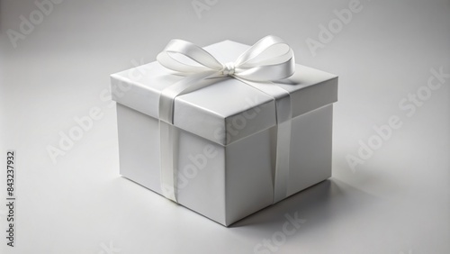 Elegant square white gift box with a removable cap sits isolated on a clean background, awaiting customization with your product or design.