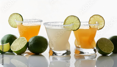 Margaritas made with tequila, lime juice and orange liqueur