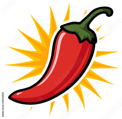 red hot chili pepper vibrant illustration