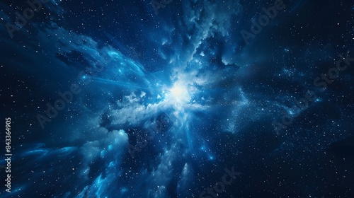 abstract blue background. explosion star. 