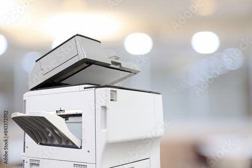 Photocopy or copier or photocopier machine office equipment workplace for scanner or scanning document or printer for printing paperwork hard copy paper duplicate Xerox or service maintenance repair.