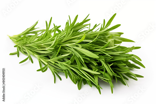 fresh green Tarragon herb isolated on white background