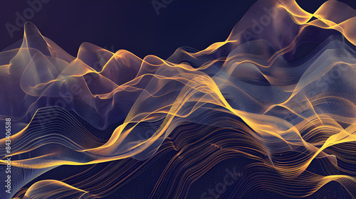 Design a vector artwork showcasing the movement and energy of sound waves in a wave. Generative AI.