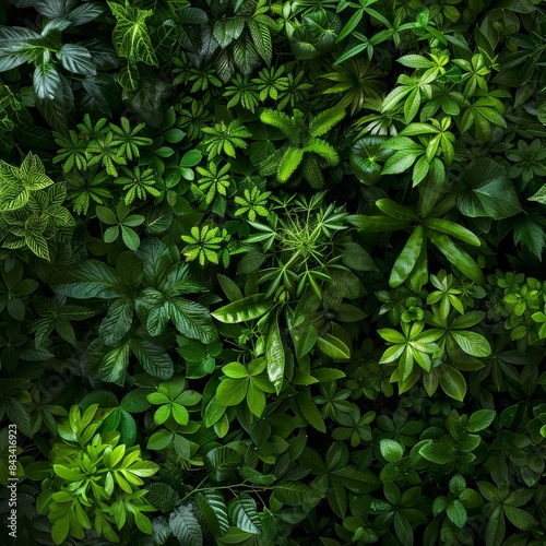 Vegetative ,background, from ,leaves and plants., Lush, natural foliage,Green vegetation backdrop, Top view of a bed of green plants. High quality image for professionnal compositing, backlight