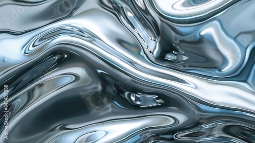 glossy silver metal fluid glossy chrome mirror water effect 
