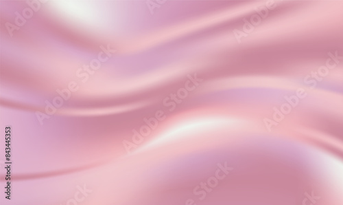 Smooth elegant pink silk or satin texture can use as wedding background. Pink fabric or liquid wave or wavy folds grunge silk texture satin velvet material. Cloth soft wave. Creases of satin. Vector.