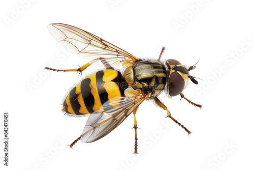 Authentic Representation of Hoverfly Isolated On Transparent Background