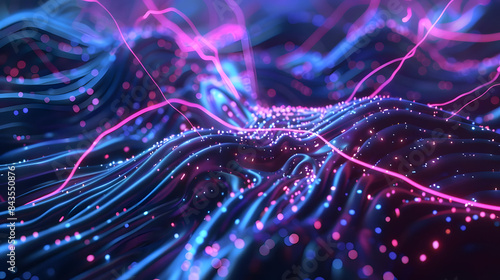 futuristic neural networks glowing with neon lights signify exponential progress. generative ai