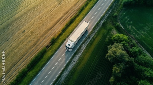 Truck on a Scenic Country Road