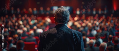 A politician making a public speech in front of a packed audience, 8k uhd
