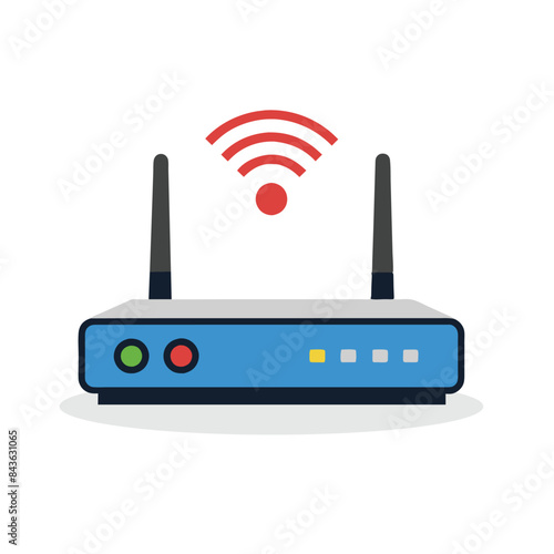 Router flat vector illustration on white background.