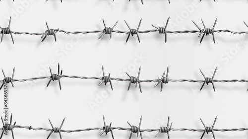 barbed wire pattern on white background
