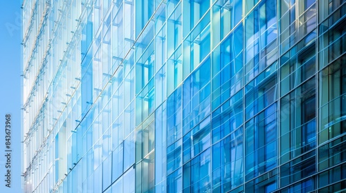 Macro view of a glass curtain wall showcasing the intricate details and transparency of its design