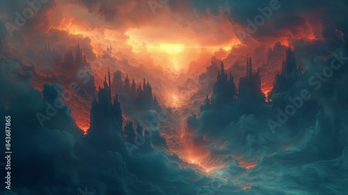Mystical Journey: Abstract Middle Earth Inspired Background for Digital Artwork and Minimalist Compositions