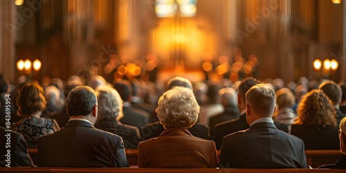 Easter Church Service Congregation Singing Hymns to Celebrate Jesus's Resurrection. Concept Religious Celebration, Easter Service, Church Congregation, Hymn Singing, Jesus's Resurrection