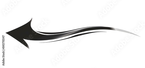  Arrow black curved left modern and vector style