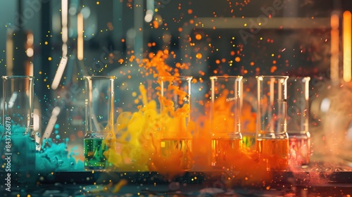 A chemistry experiment Explosive burst of colors in lab