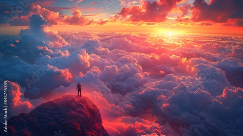 Clouds forming a majestic vista at sunset