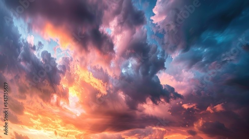 Stunning sky backdrop with dramatic clouds at sunset
