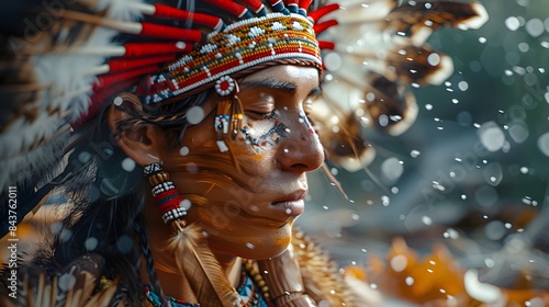 Exploring the Sacred Healing Traditions of American Indian Medicine and Wellness Practices in Isolated 3D Cinematic Photographic Rendering