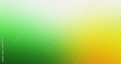 Greenish yellow illuminated spots on white, grainy color gradient background, noise texture effect, copy space 