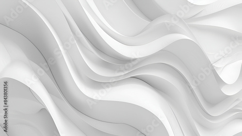 White light panel, background or banner made of waves. Decorative element or screensaver ,White stripe waves pattern futuristic background