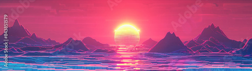 Pixel Art Retro Background Closeup, Realistic, Macro View