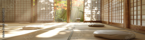 Meditation in Traditional Japanese Tatami Room