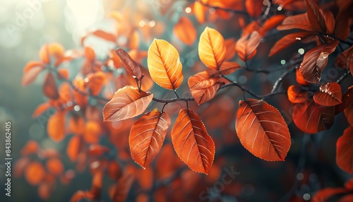An AI-created free photo capturing the essence of the autumn season with leafy plants