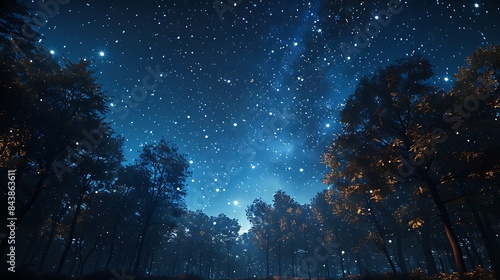 Stars shining bright in a rural night sky