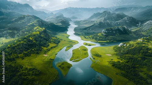 Green valleys with rivers img