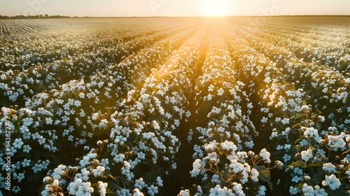 Cotton fields with white blooms img