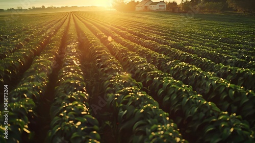 Potato field with neat rows image