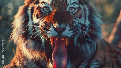 tiger with its tongue out