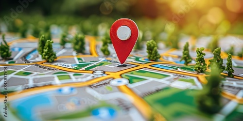 Optimize business location on Google Maps for local search engine visibility. Concept Google Maps Optimization, Local Search Visibility, Business Location Strategy