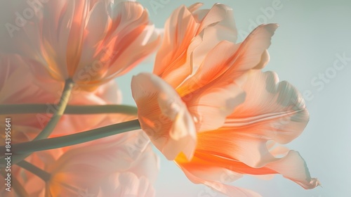 Picture of a mesmerizing time-lapse close-up of tulips bathed in soft morning light,