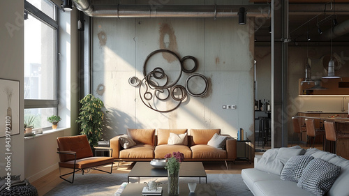A snapshot of an industrial-style metal wall sculpture