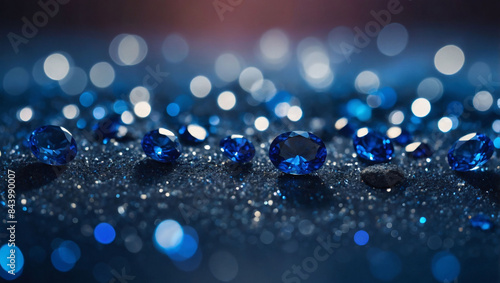 Glittering sapphire bokeh background with a soft unfocused royal blue shimmer.