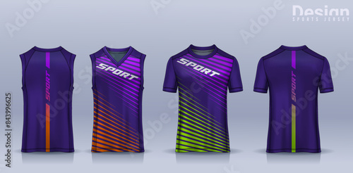 t-shirt sport design template, Soccer jersey mockup for football club, Running singlet,basketball Tank top. 